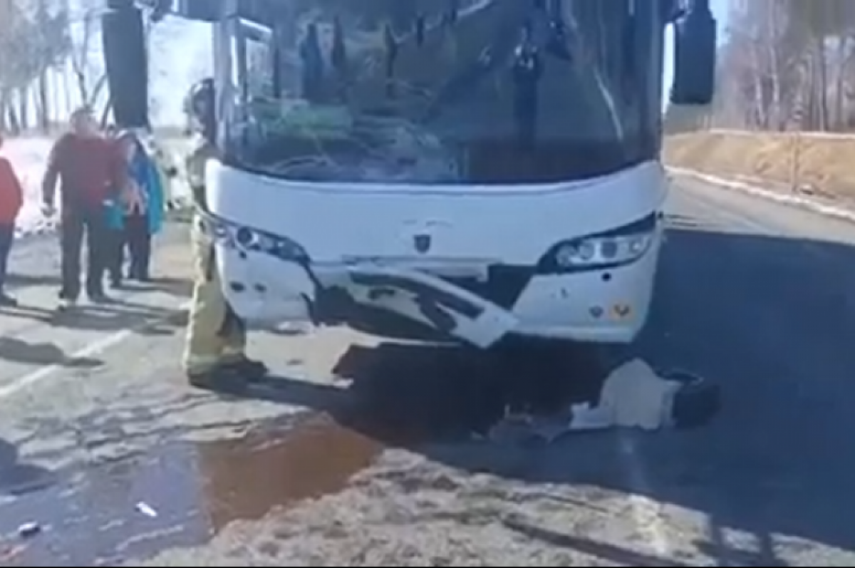 В Тулунском районе автобус столкнулся с легковым автомобилем